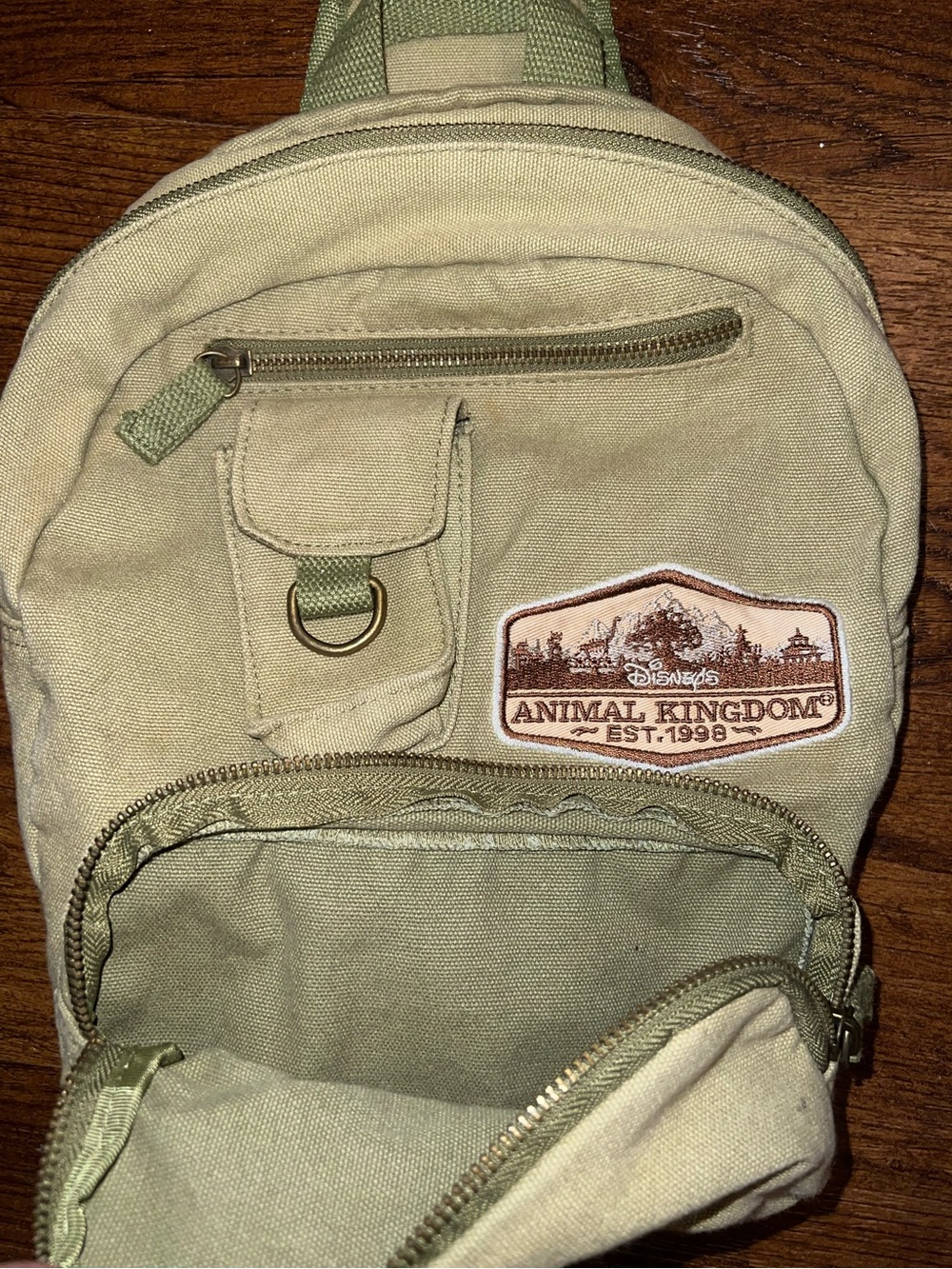 Disney Animal Kingdom Wilderness Explorer Crossbody Khaki Canvas Messenger Bag - Picture 4 of 9